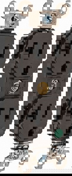 Straight Blade Duplex Receptacle: NEMA 5-20R, 20 Amps, Self-Grounding